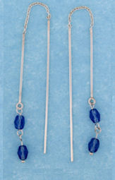 sterling silver threader earring T011 Blue