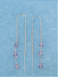 sterling silver threader earring T012 Pink